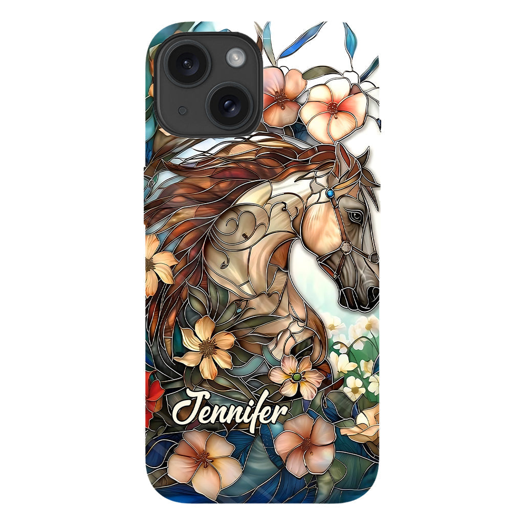 Coque de téléphone personnalisée « Amour des chevaux » avec motif intégral de cheval