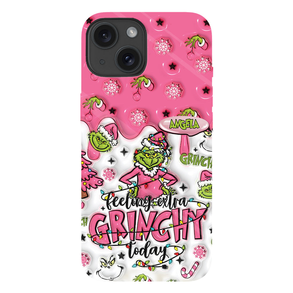 Aujourd'hui, c'est le Grinch ! - Coque de téléphone personnalisée avec imprimé intégral « Fou de Noël »