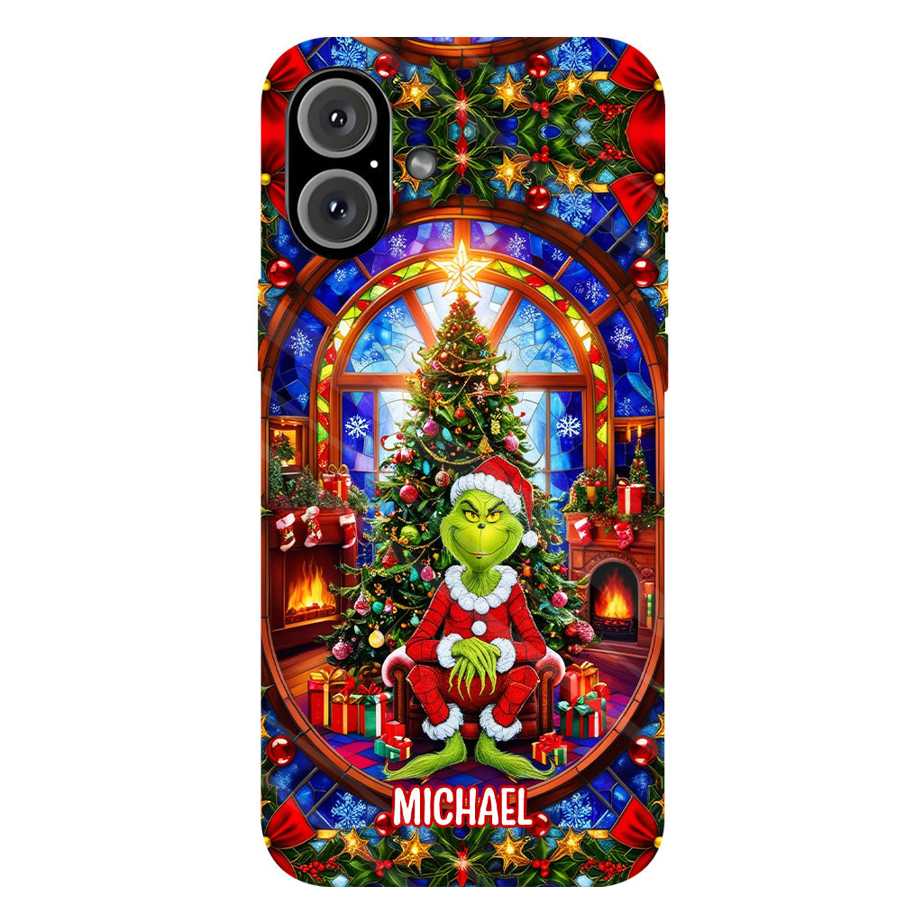 Noël vert - Coque de téléphone personnalisée avec imprimé intégral « Étole de Noël »