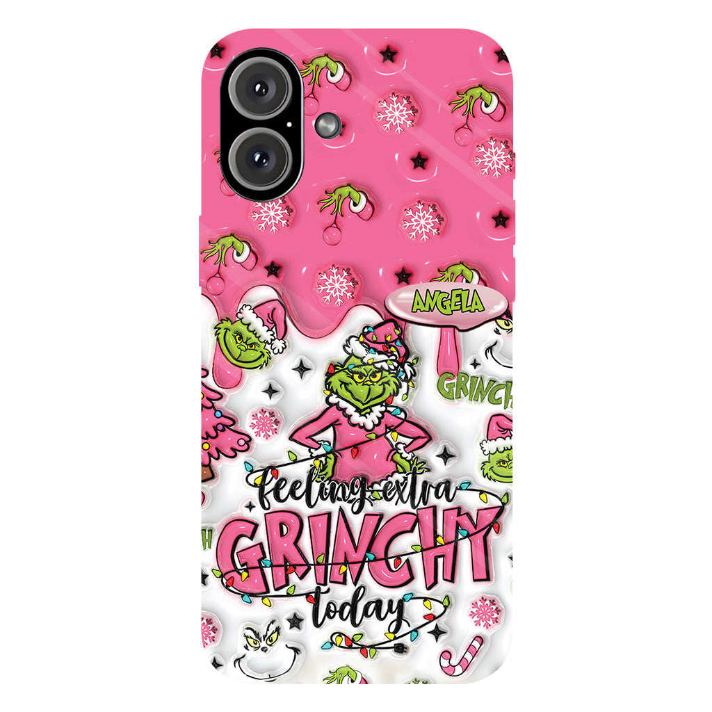 Aujourd'hui, c'est le Grinch ! - Coque de téléphone personnalisée avec imprimé intégral « Fou de Noël »