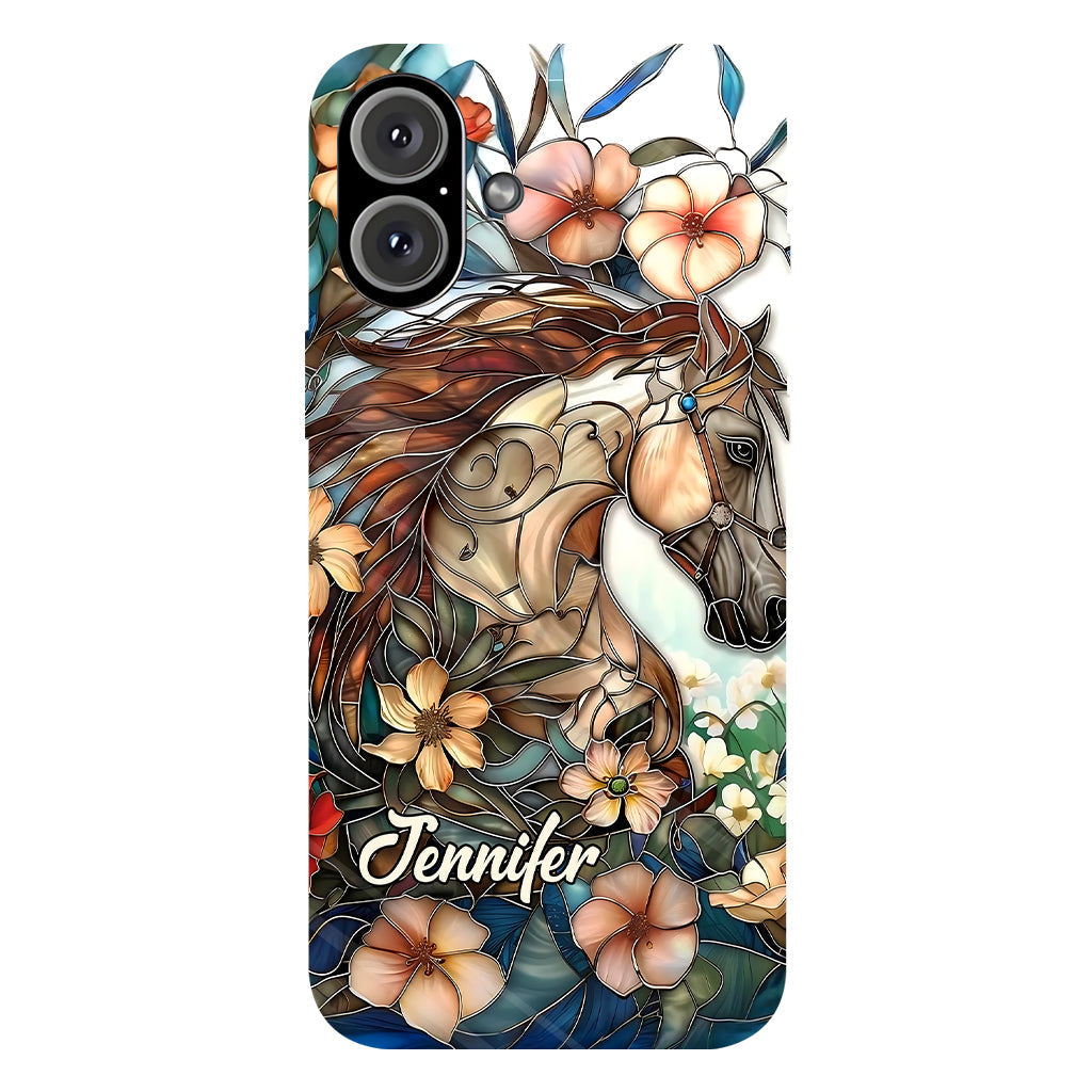 Coque de téléphone personnalisée « Amour des chevaux » avec motif intégral de cheval