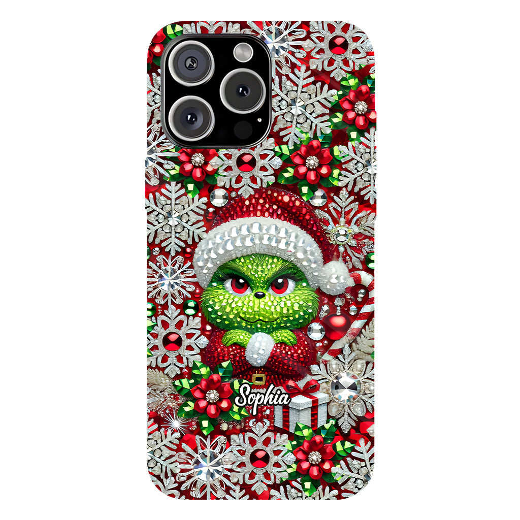 Joyeux Grinchmas - Coque de téléphone personnalisée avec imprimé intégral « Étole de Noël »