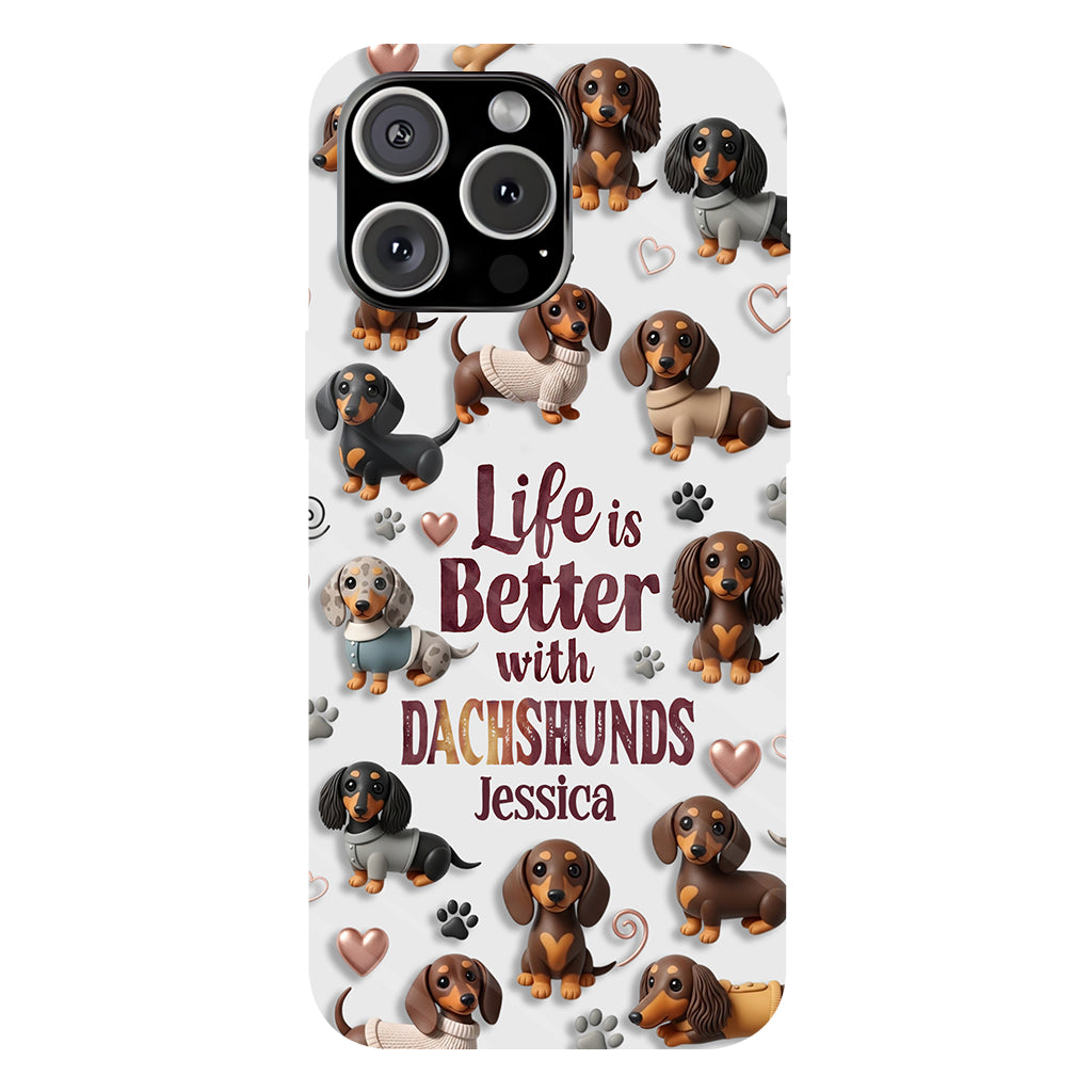 Juste une fille qui aime les chiens - Coque de téléphone personnalisée avec impression intégrale de chien