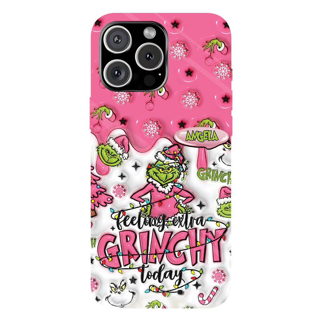 Aujourd'hui, c'est le Grinch ! - Coque de téléphone personnalisée avec imprimé intégral « Fou de Noël »