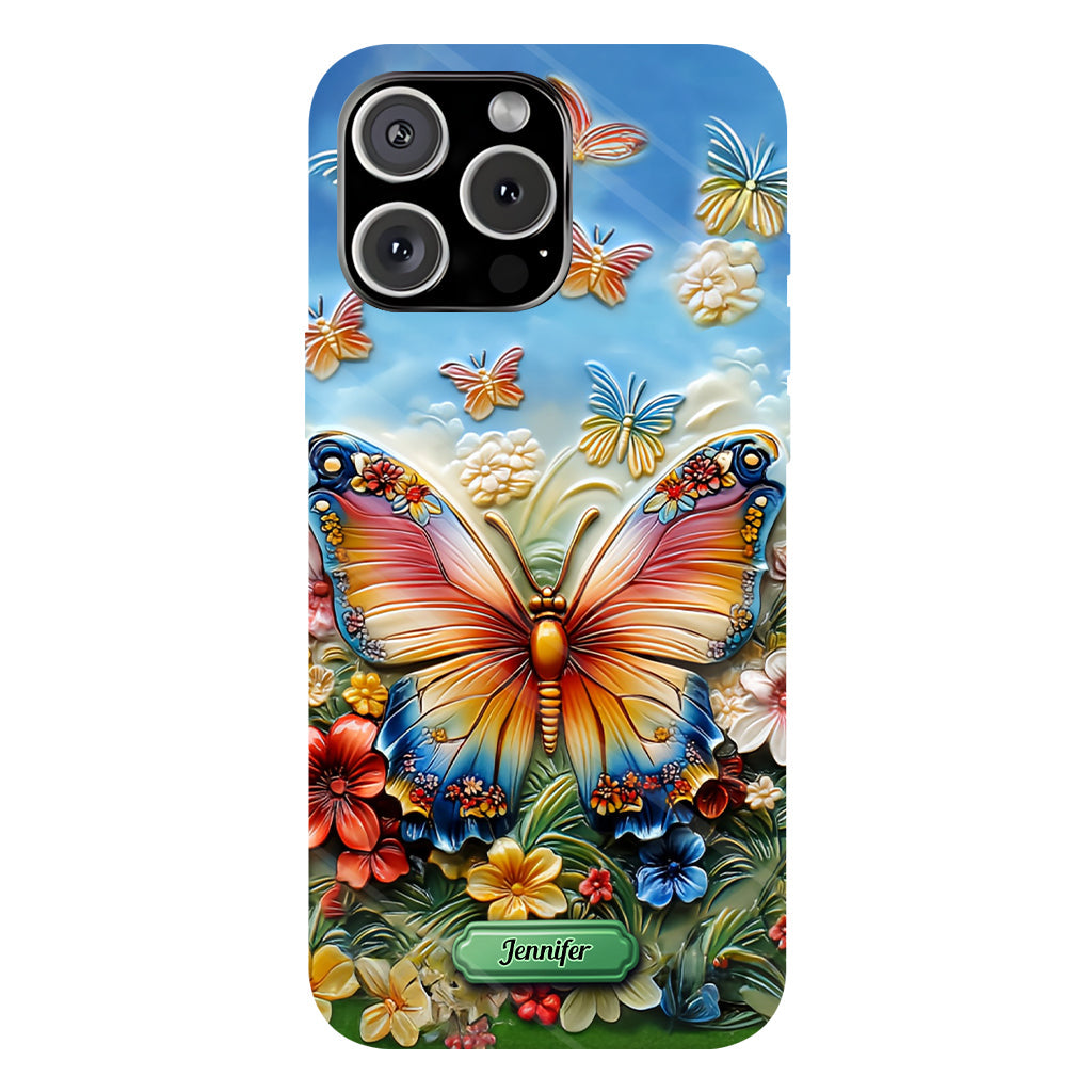 Coque de téléphone personnalisée avec magnifique motif papillon, abeille, libellule et colibri