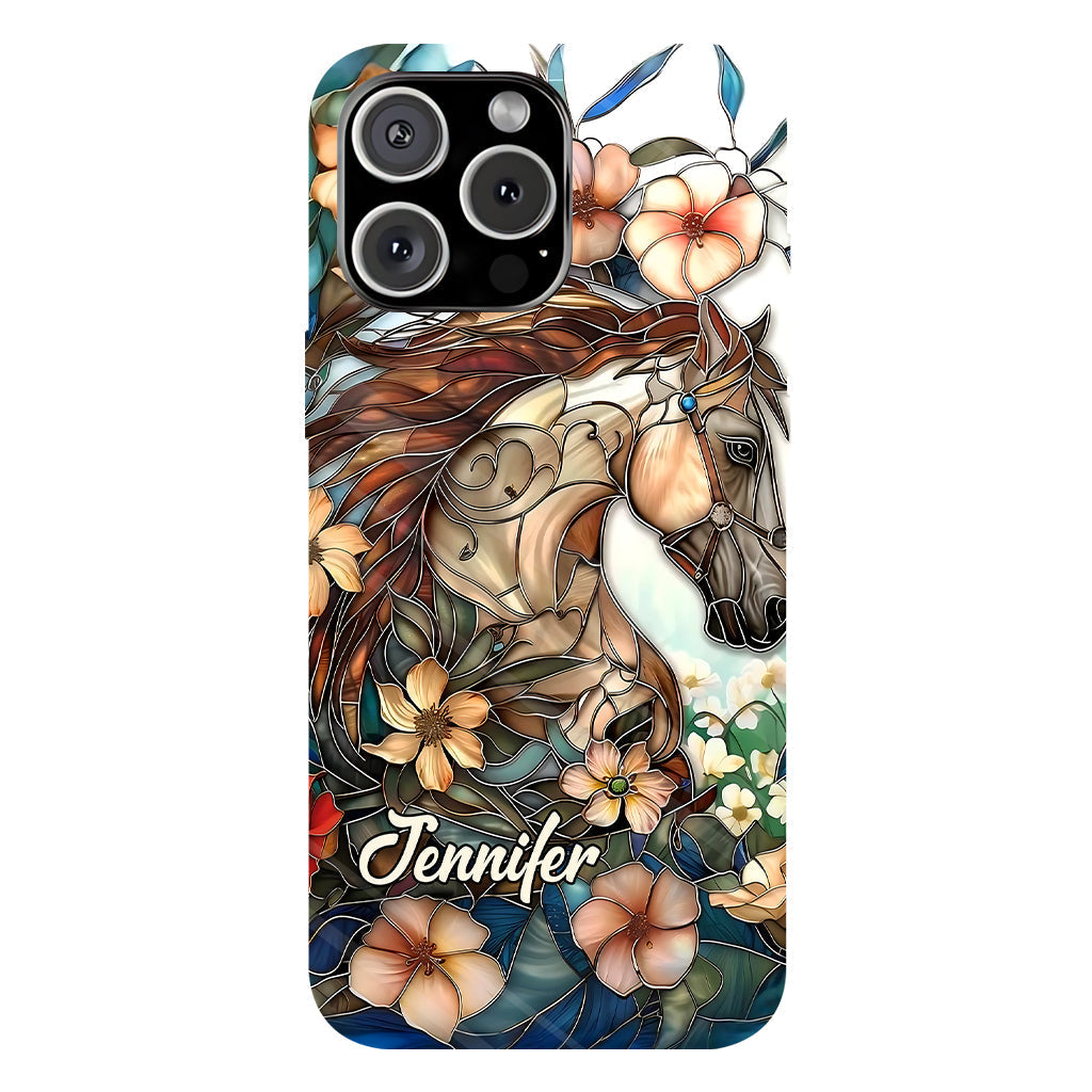 Coque de téléphone personnalisée « Amour des chevaux » avec motif intégral de cheval