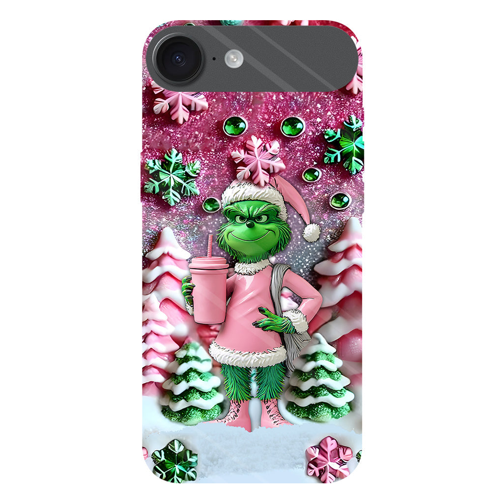Joyeux Grinchmas - Coque de téléphone personnalisée avec imprimé intégral « Étole de Noël »